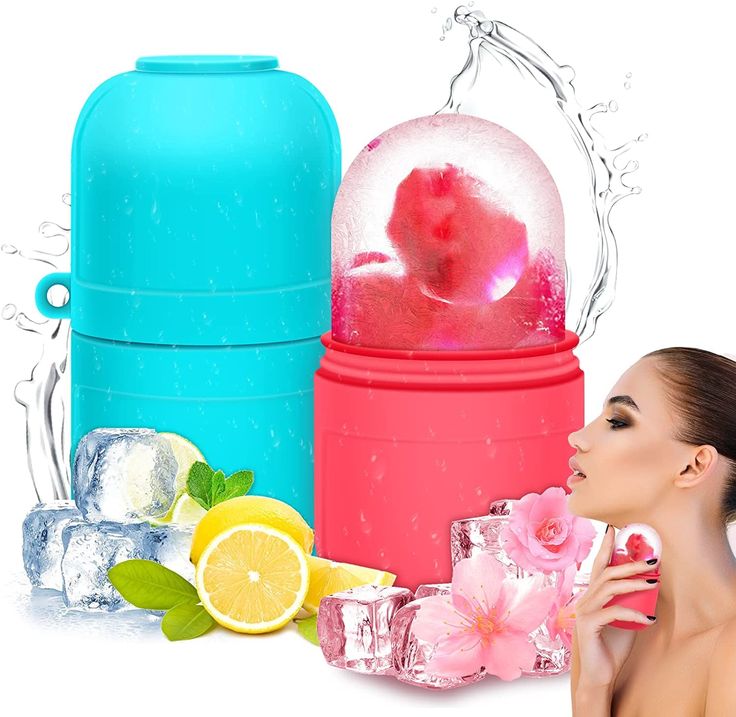 Face Beauty Massage Silicone Face Ice Cube Face Ice Cube Beauty Products Face Ice Massage Roller Capsule Face Ice Mold MJS Deals