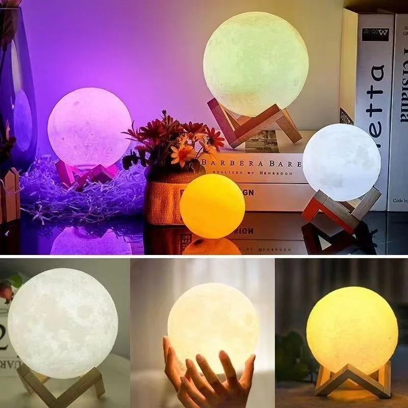 6CM x 8CM Moon Shape Night Light - Warm/Cool White LED Bedside Lamp with Multicolor Toggle Switch and Battery Power MJS Deals