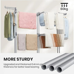 Home removable multilayer drying rack towel hanging rack floor folding telescopic drying rack MJS Deals