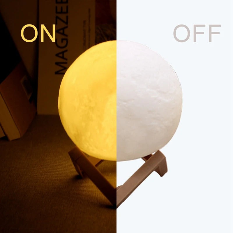 6CM x 8CM Moon Shape Night Light - Warm/Cool White LED Bedside Lamp with Multicolor Toggle Switch and Battery Power MJS Deals