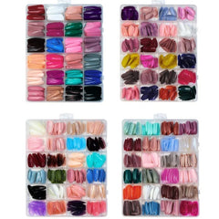 576PCS False Nails - Short Coffin/Almond French Acrylic Press-On Nail Tips for Women and Girls MJS Deals